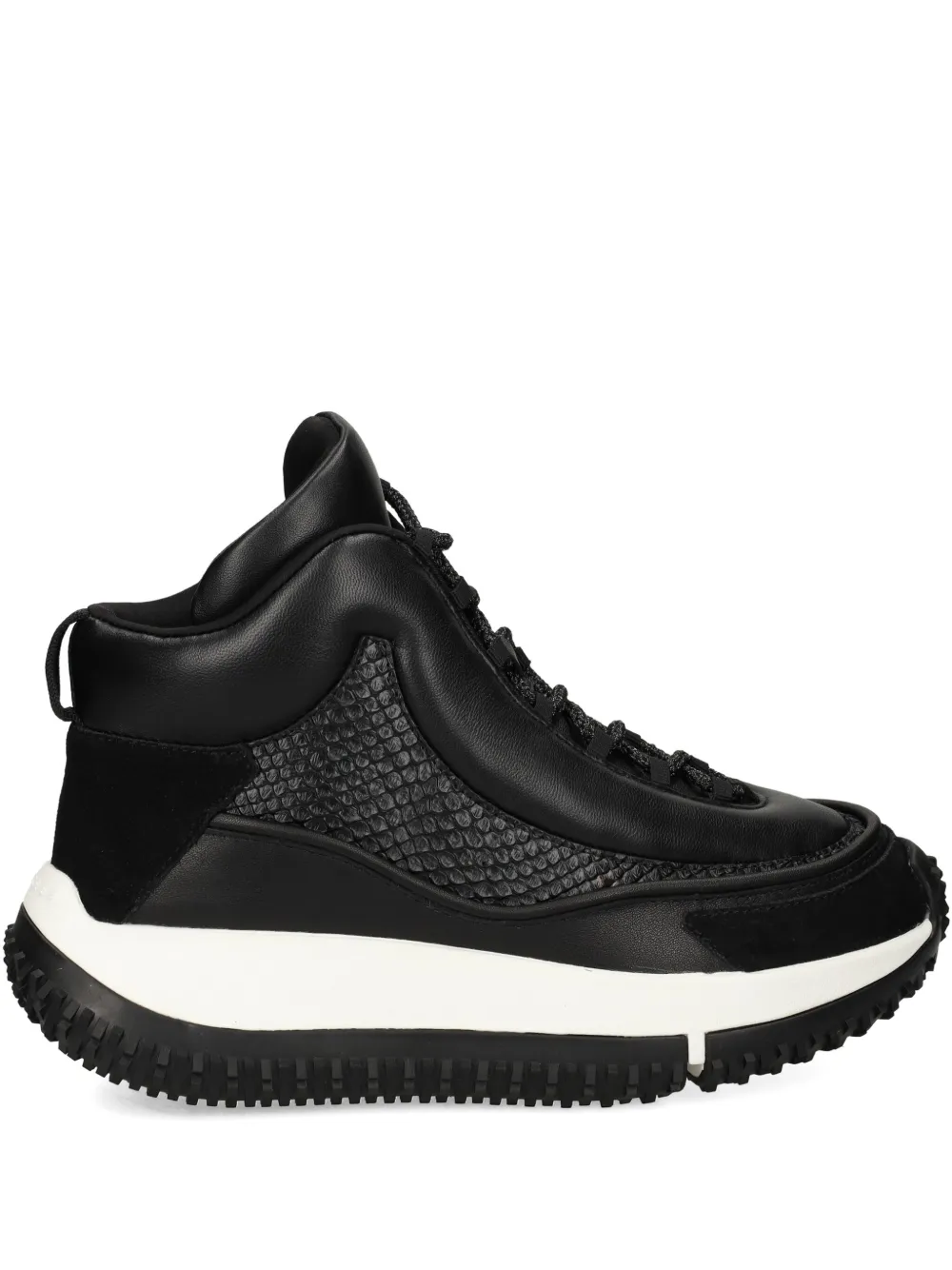 4ccccees Snakeskin-panel Leather Sneakers In Black