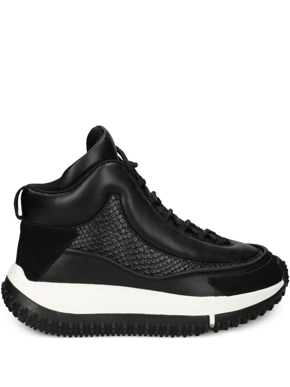 4CCCCEES snakeskin-panel leather sneakers - Schwarz