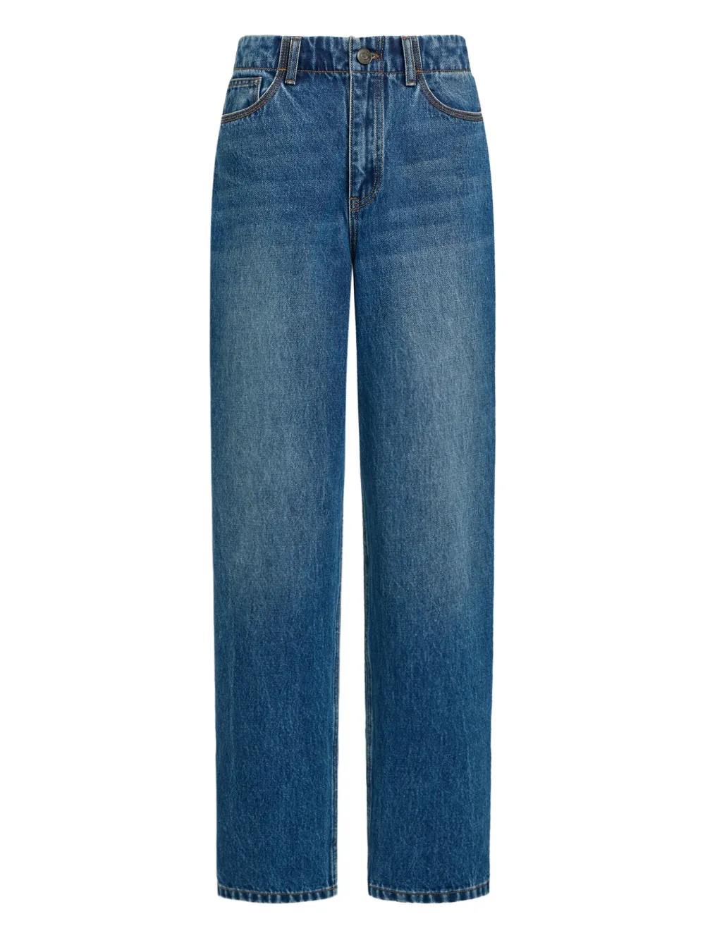 12 Storeez 312 Leather-patch Jeans In Blue