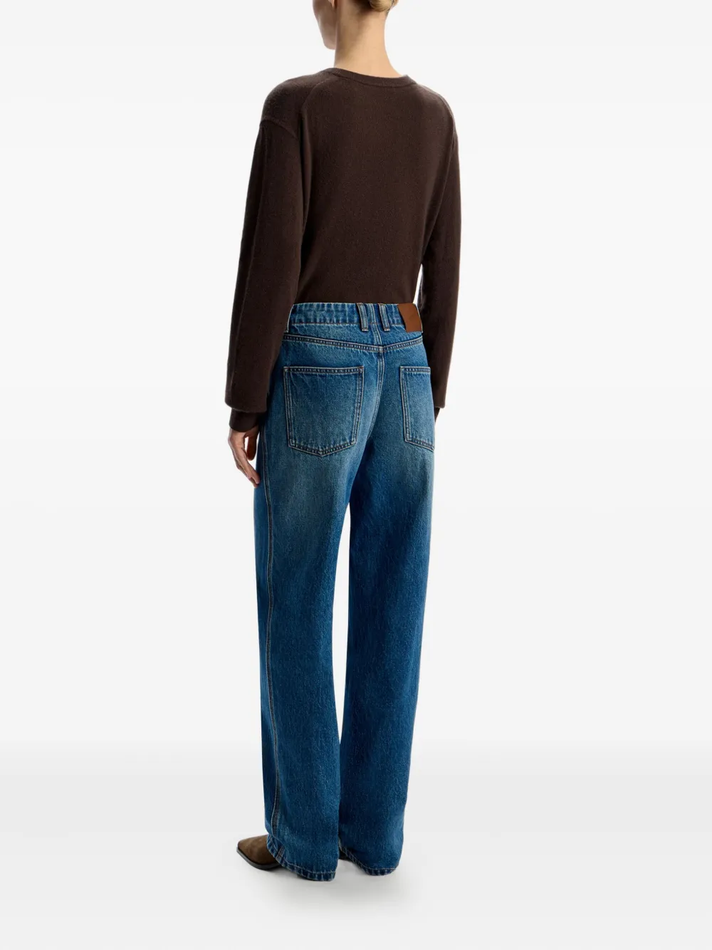 12 Storeez 312 Leather-patch Jeans In Blue
