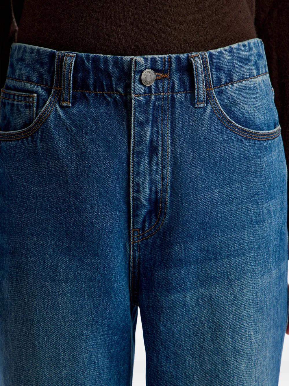 12 Storeez 312 Leather-patch Jeans In Blue