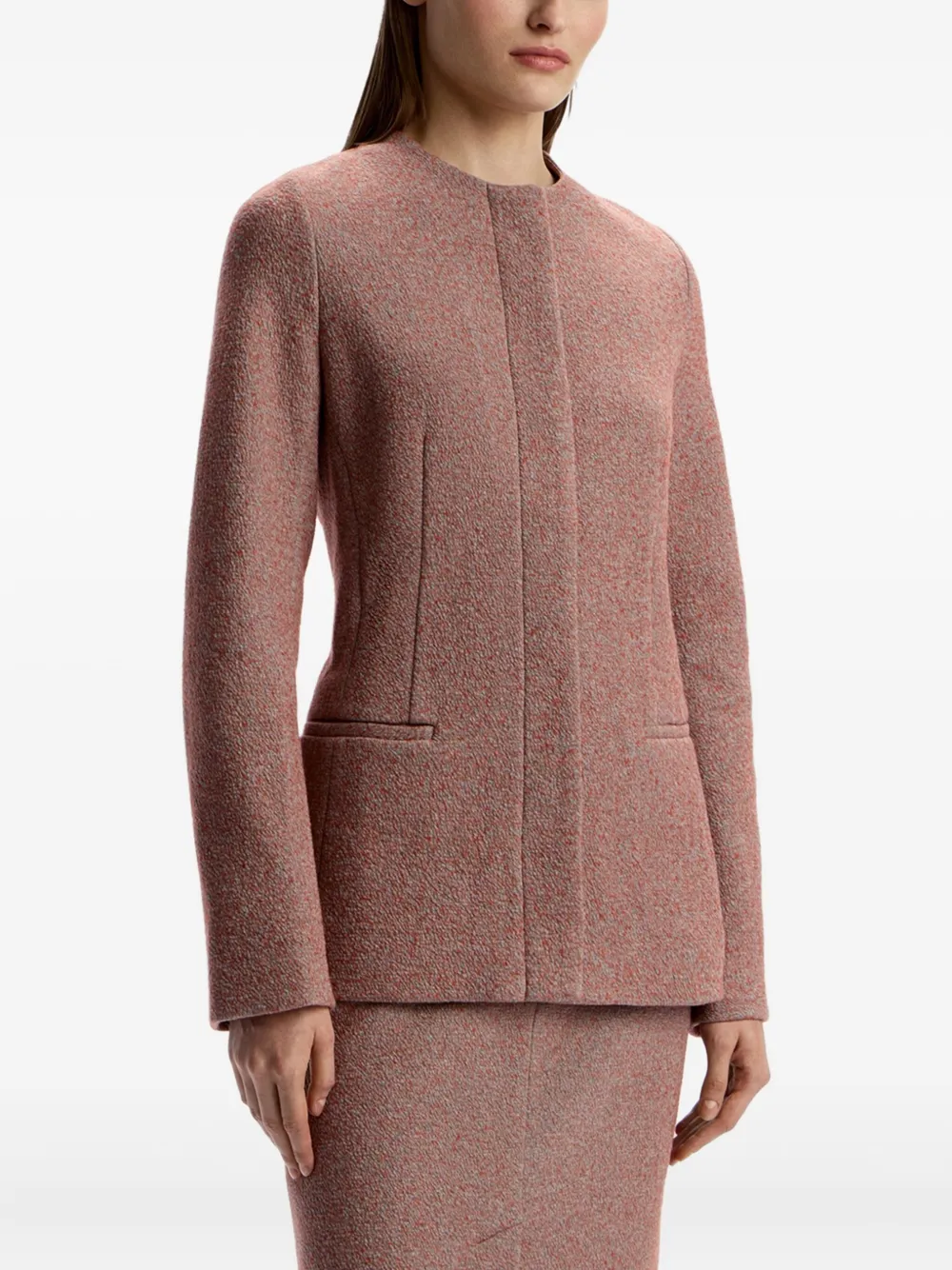 12 Storeez Concealed-fastening Jacket In Burgundy