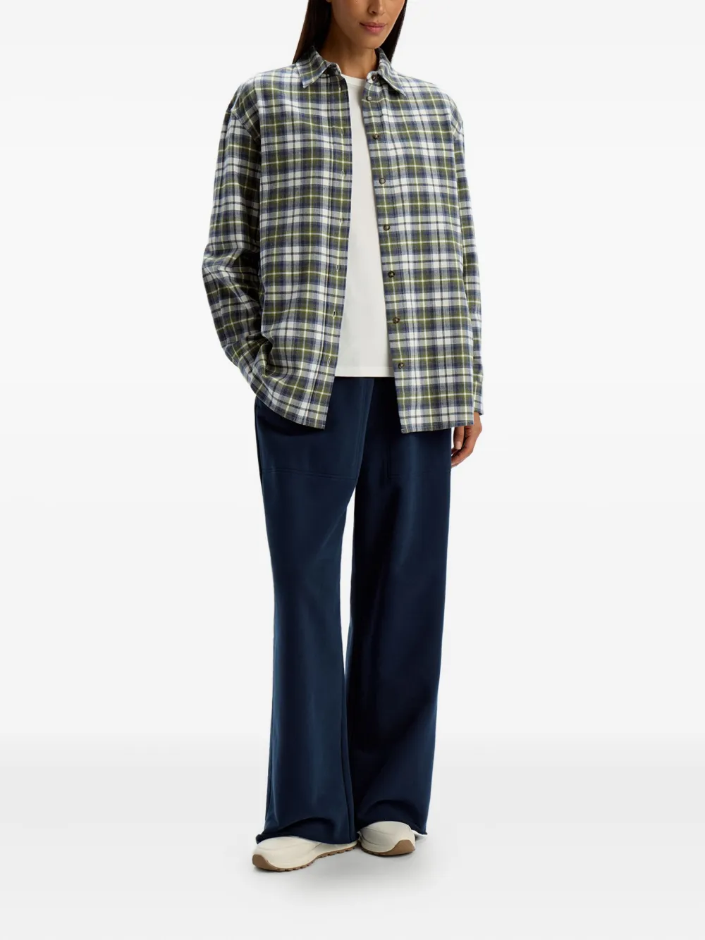 12 STOREEZ Geruit katoenen blouse - Groen