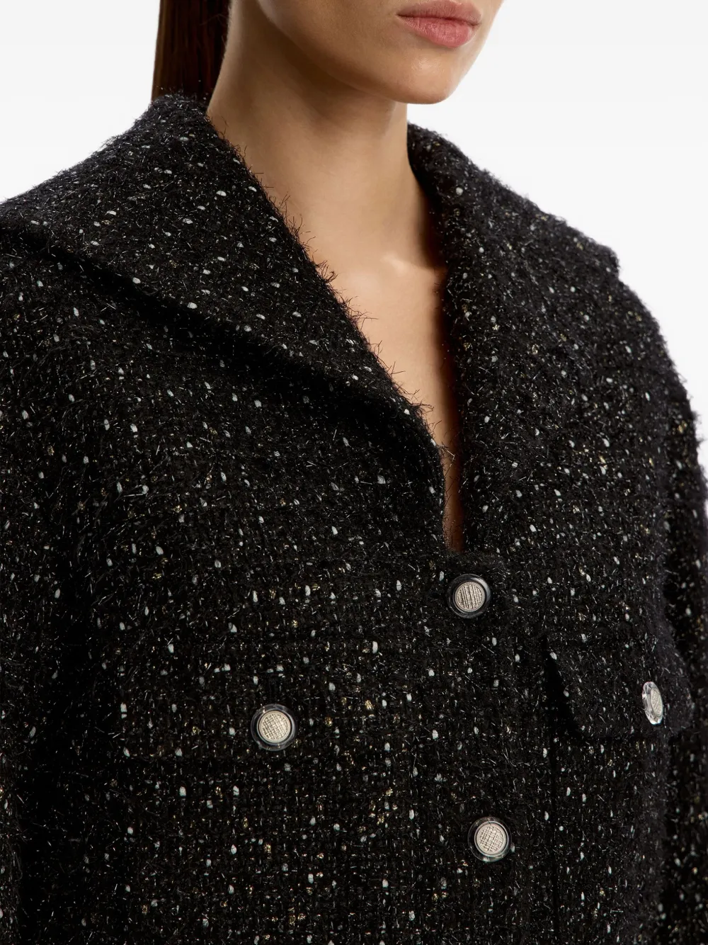 12 STOREEZ Tweed blazer Zwart