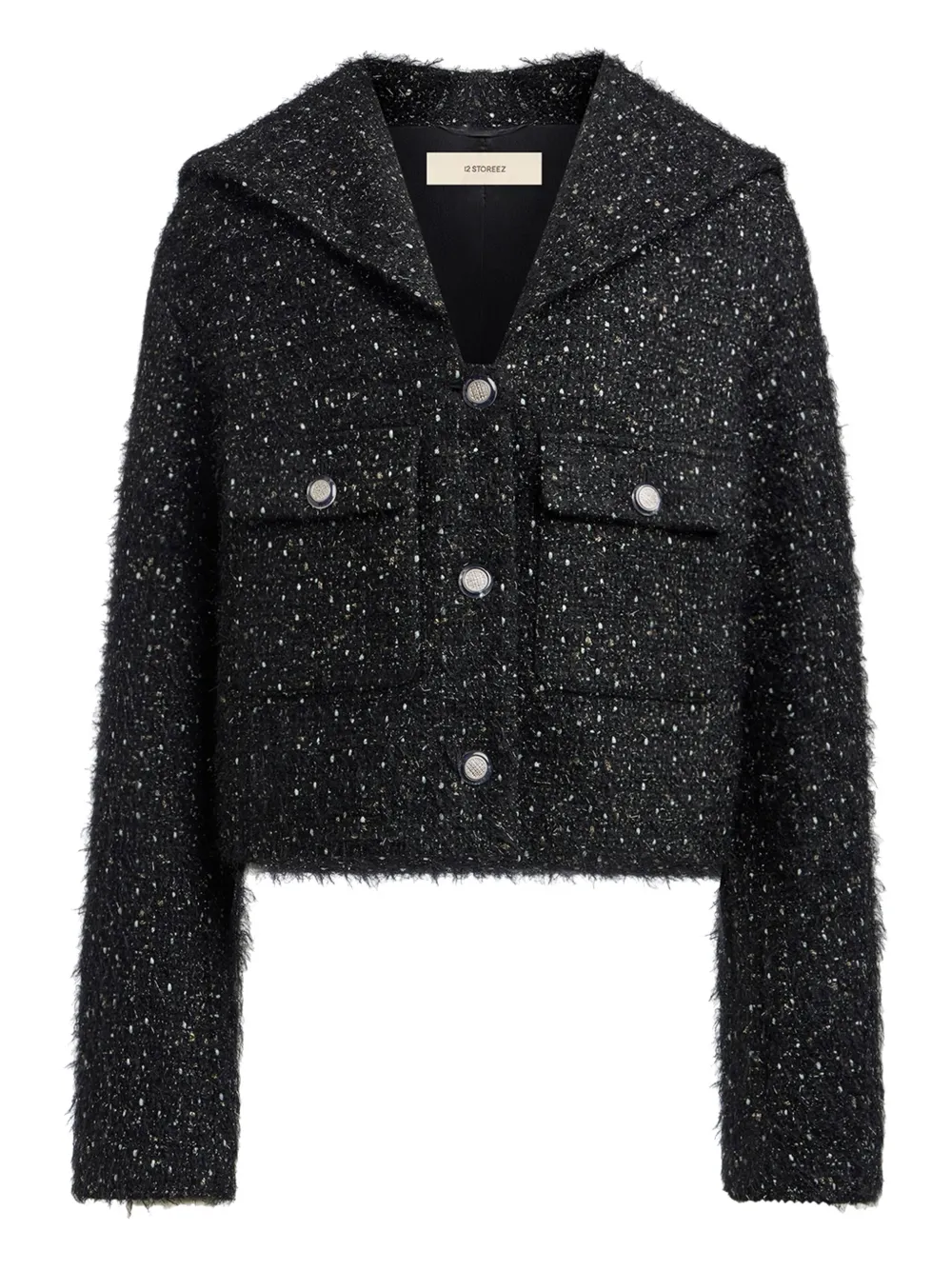 12 STOREEZ tweed blazer | Black | Image 1