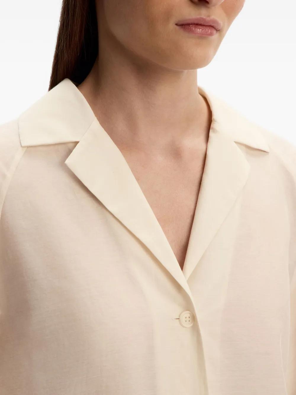 12 STOREEZ Linnen blouse Wit