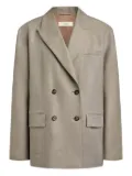 12 STOREEZ double-breasted linen blazer - Brown