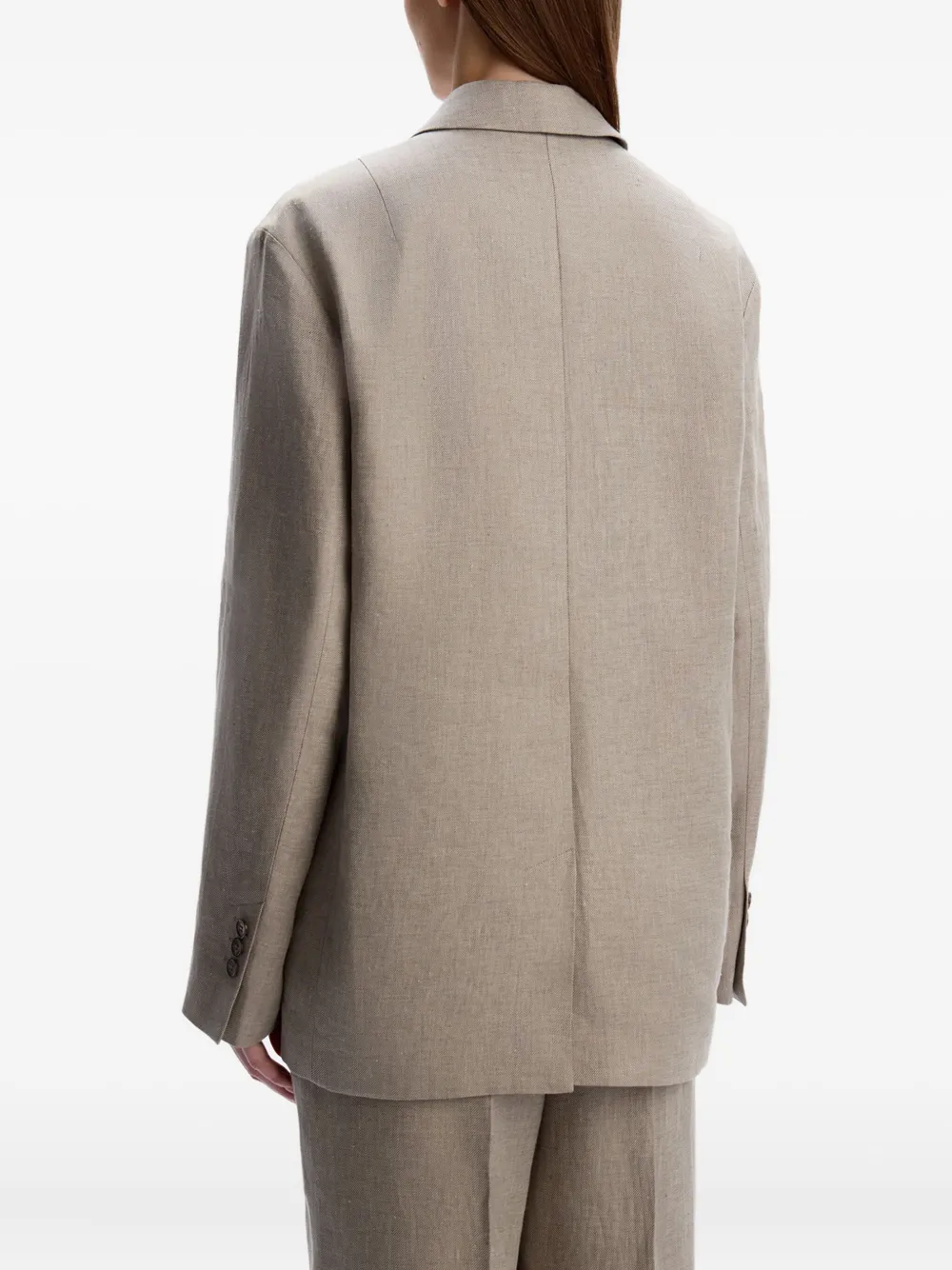 12 STOREEZ Linnen blazer Bruin