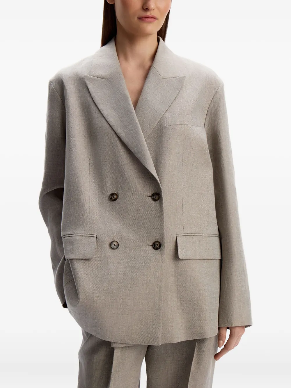 12 STOREEZ double-breasted linen blazer | Blazers | Image 2