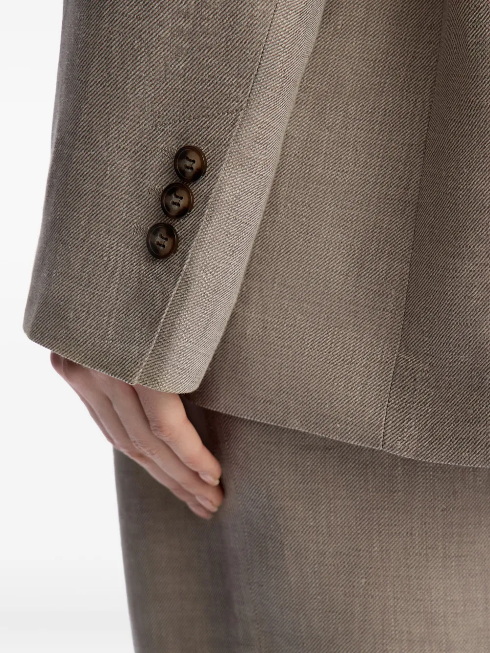 12 STOREEZ Linnen blazer Bruin