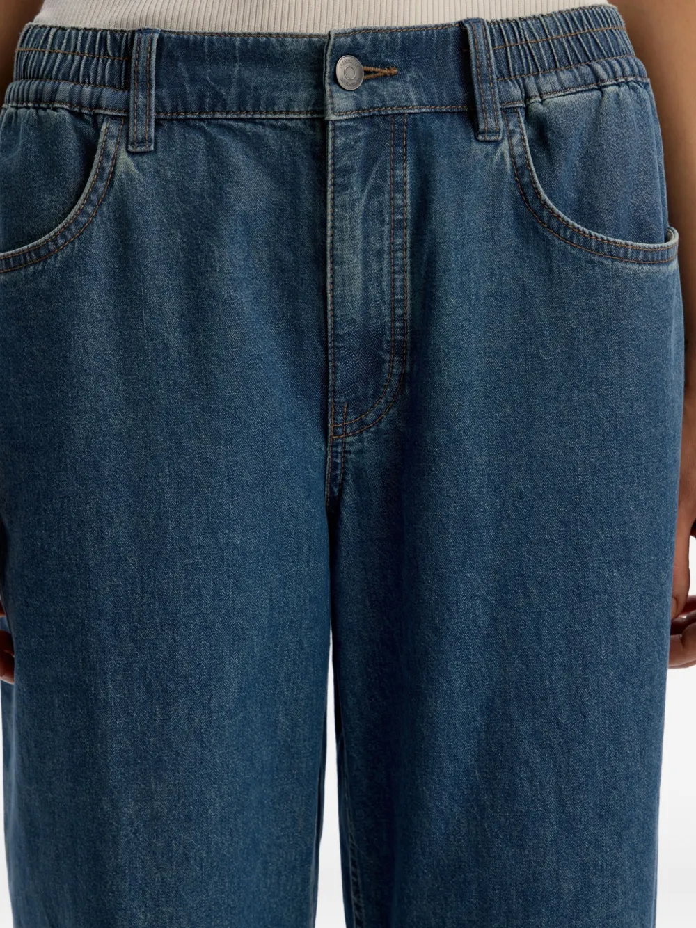 12 STOREEZ 531 jeans met elastische tailleband Blauw