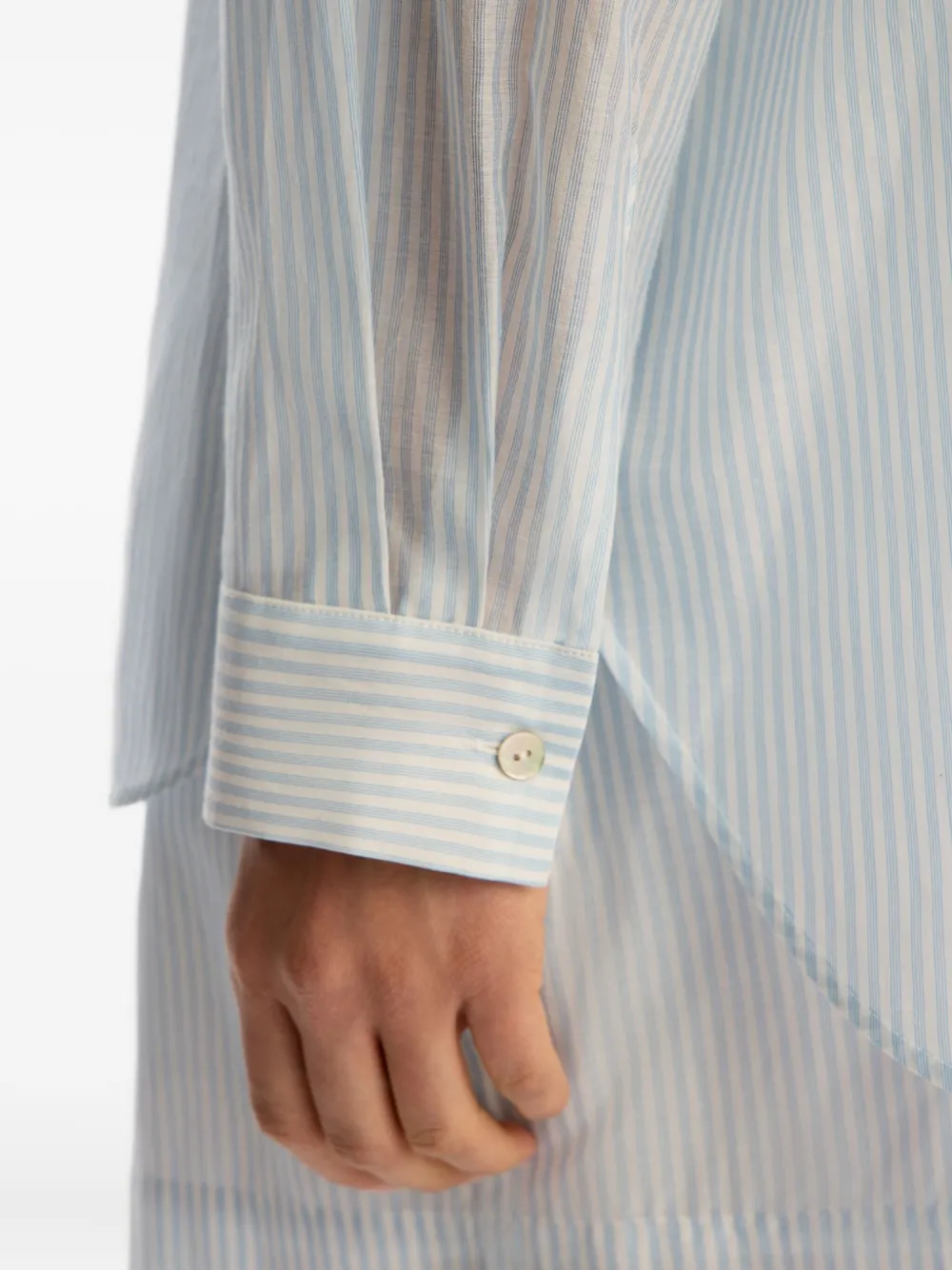 12 STOREEZ Gestreept katoenen blouse Blauw