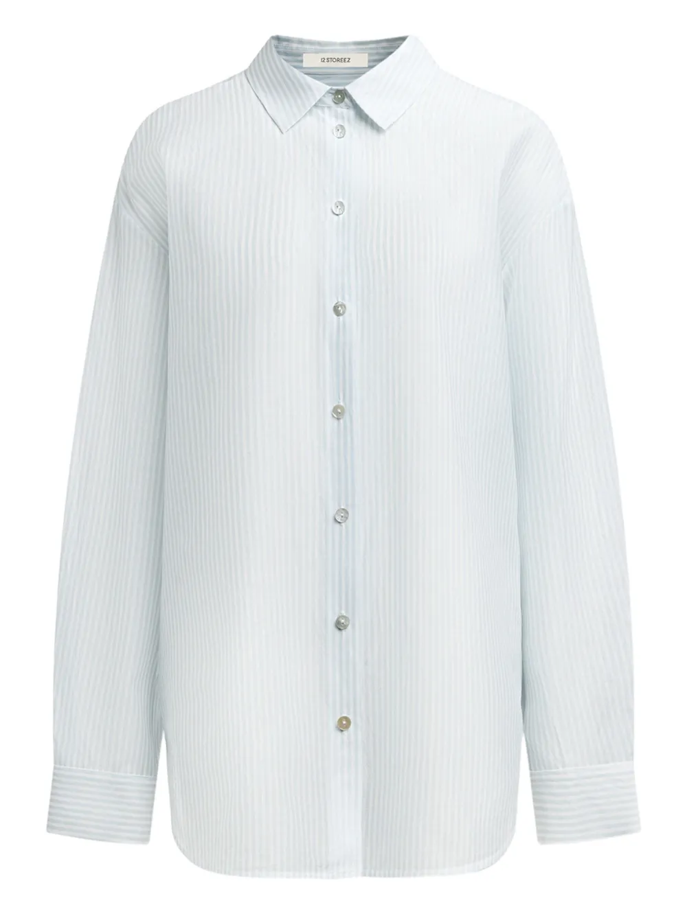12 STOREEZ striped cotton shirt | Blue | Image 1