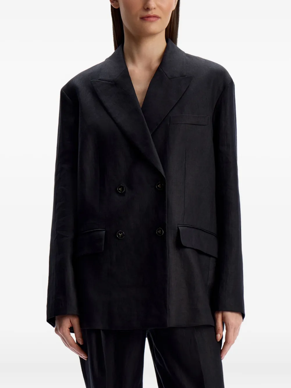 12 Storeez Pleated Cuffed Trousers In Black