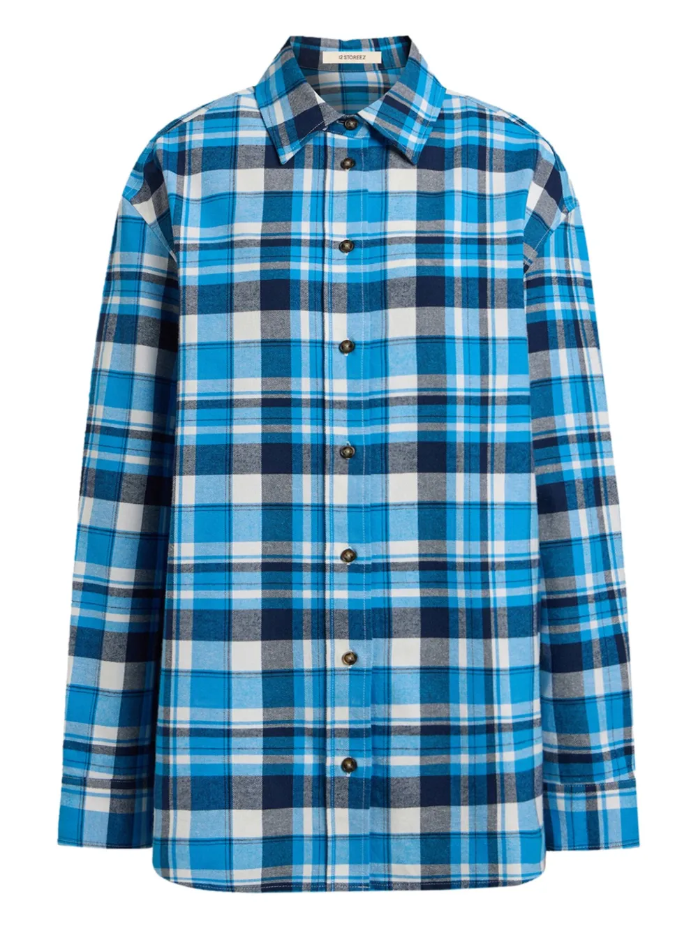 12 STOREEZ checked flannel shirt | Blue | Image 1