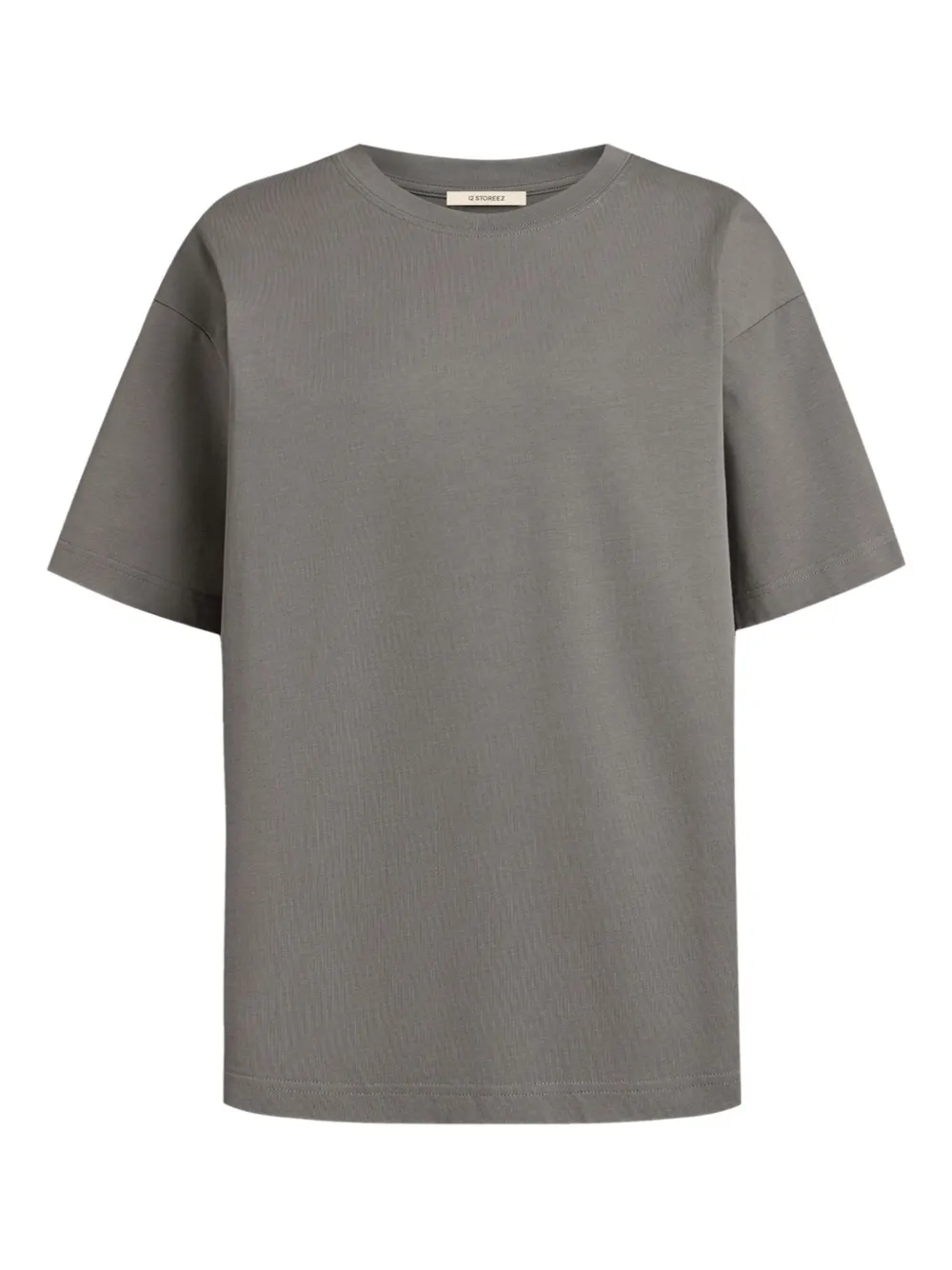 12 STOREEZ crew-neck cotton T-shirt | Grey | Image 1