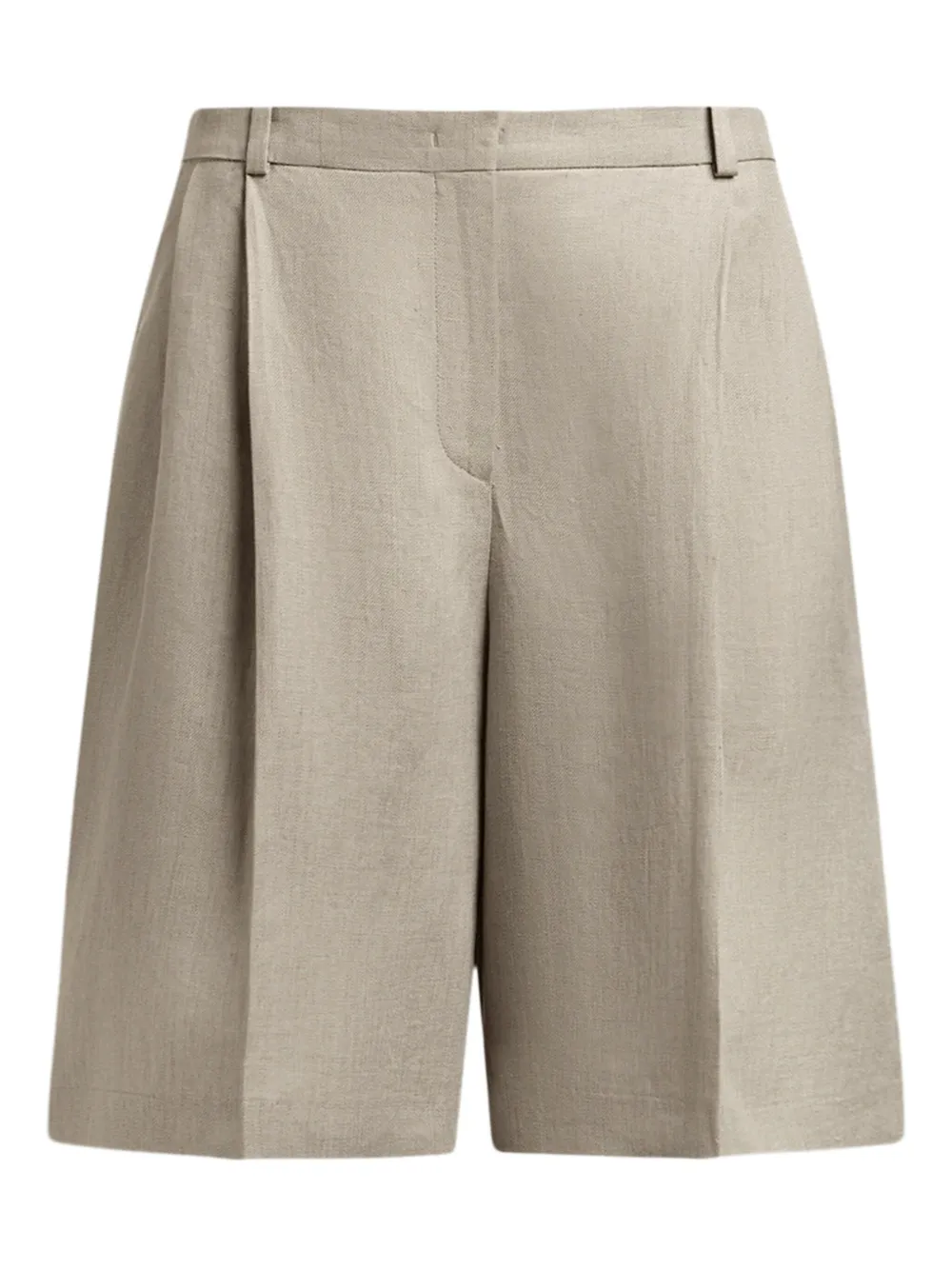 12 STOREEZ pleated linen shorts | Grey | Image 1