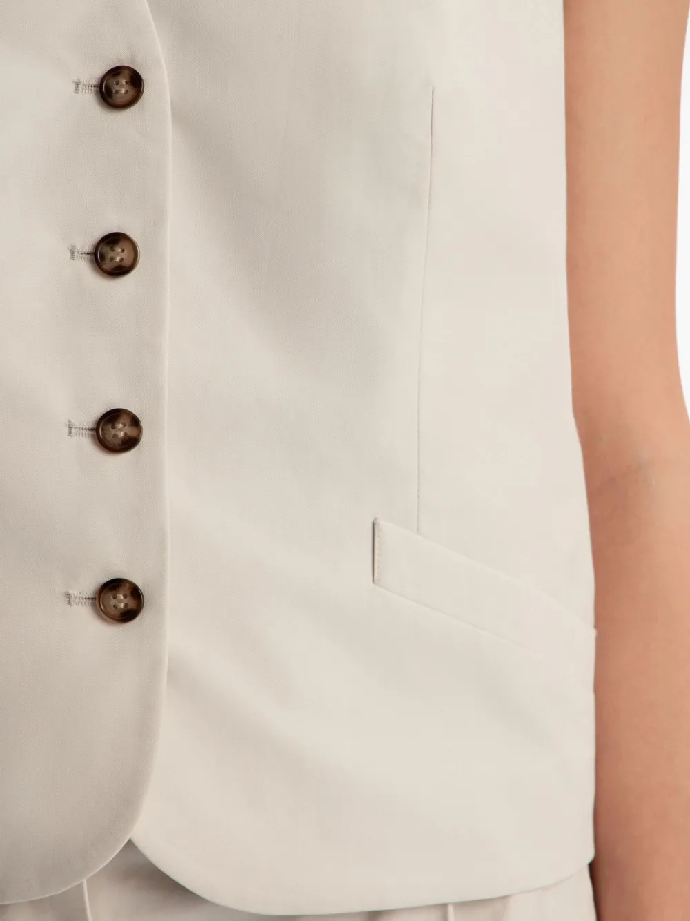 12 Storeez Button-fastening Waistcoat In White