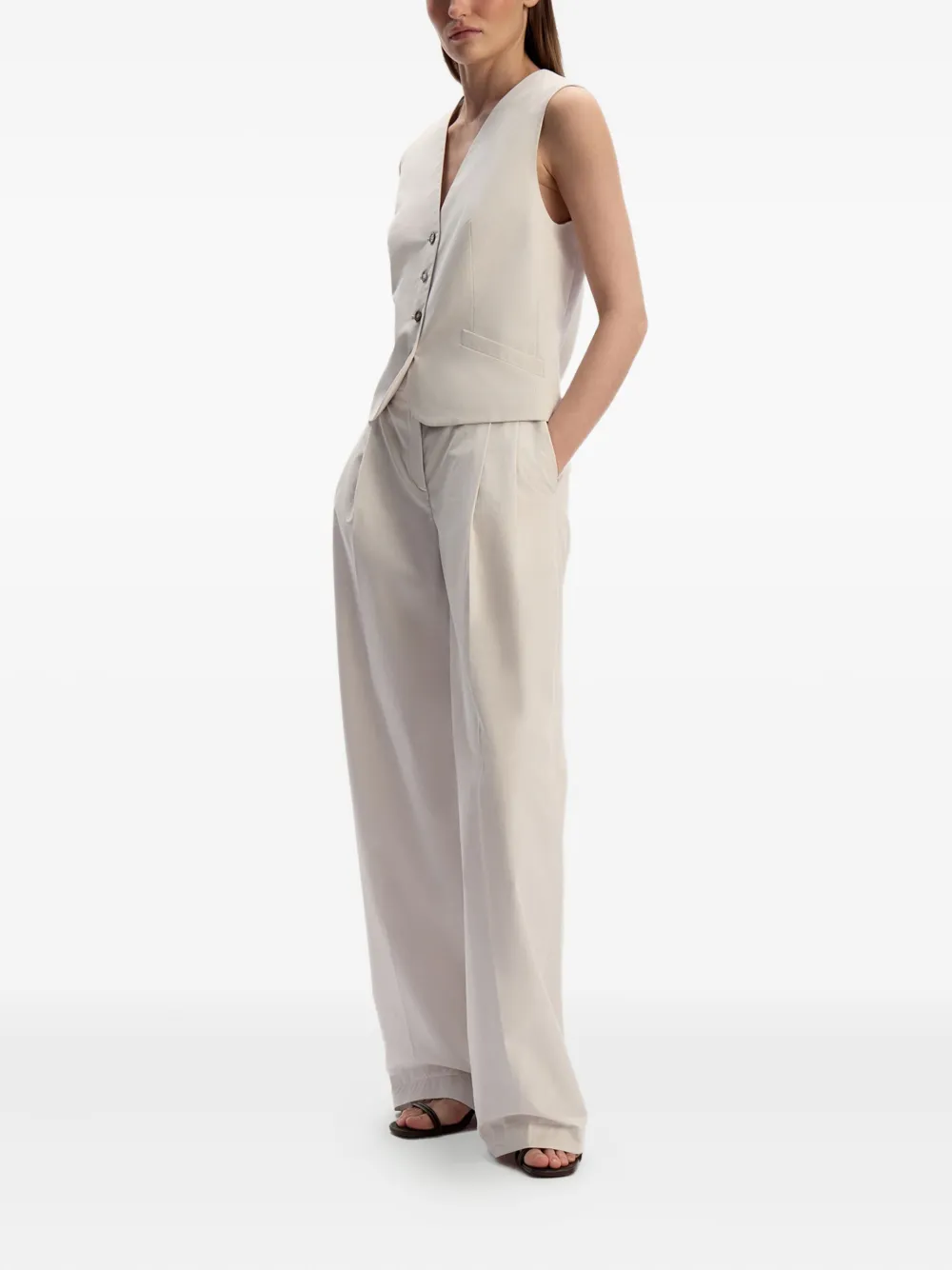 12 Storeez Button-fastening Waistcoat In White