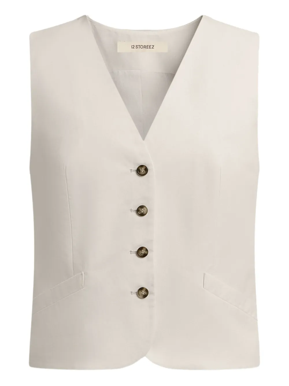12 Storeez Button-fastening Waistcoat In White