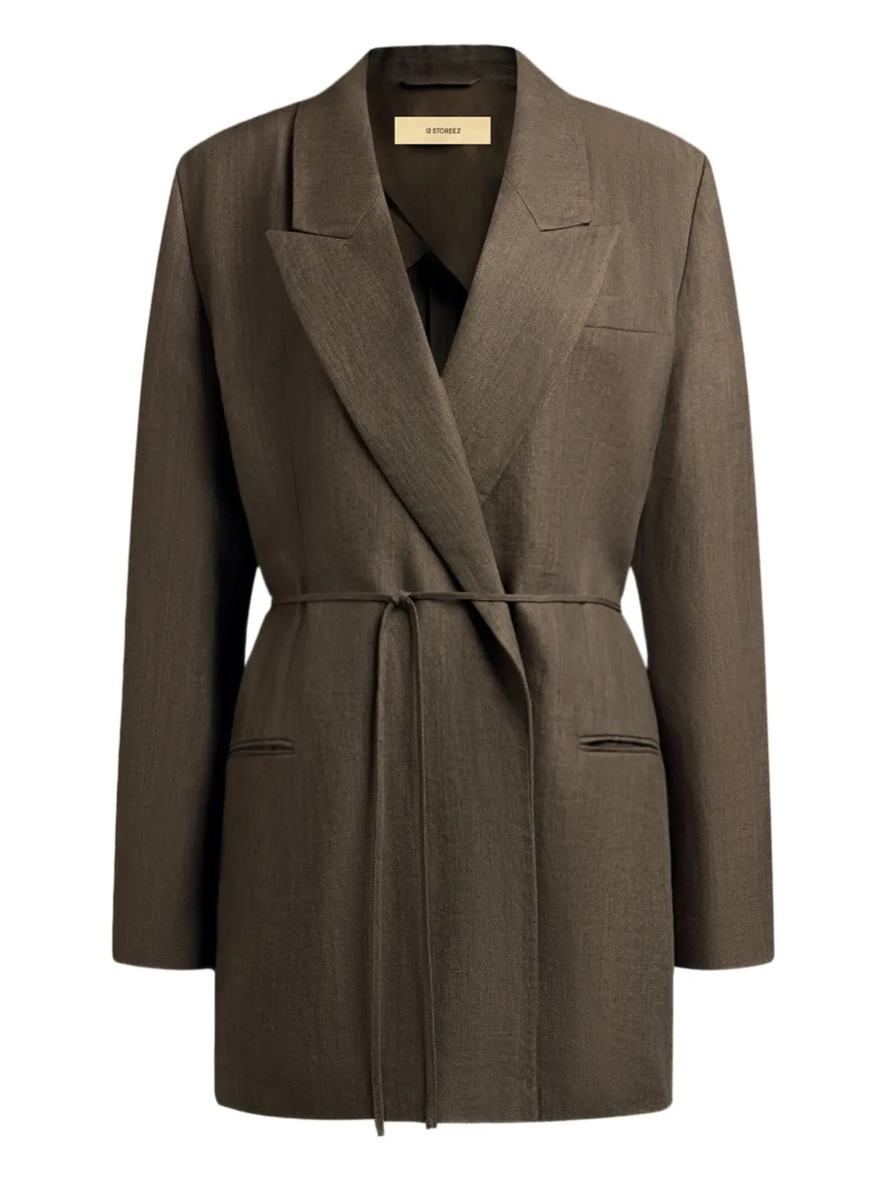 12 STOREEZ Blazer con cintura - Marrone