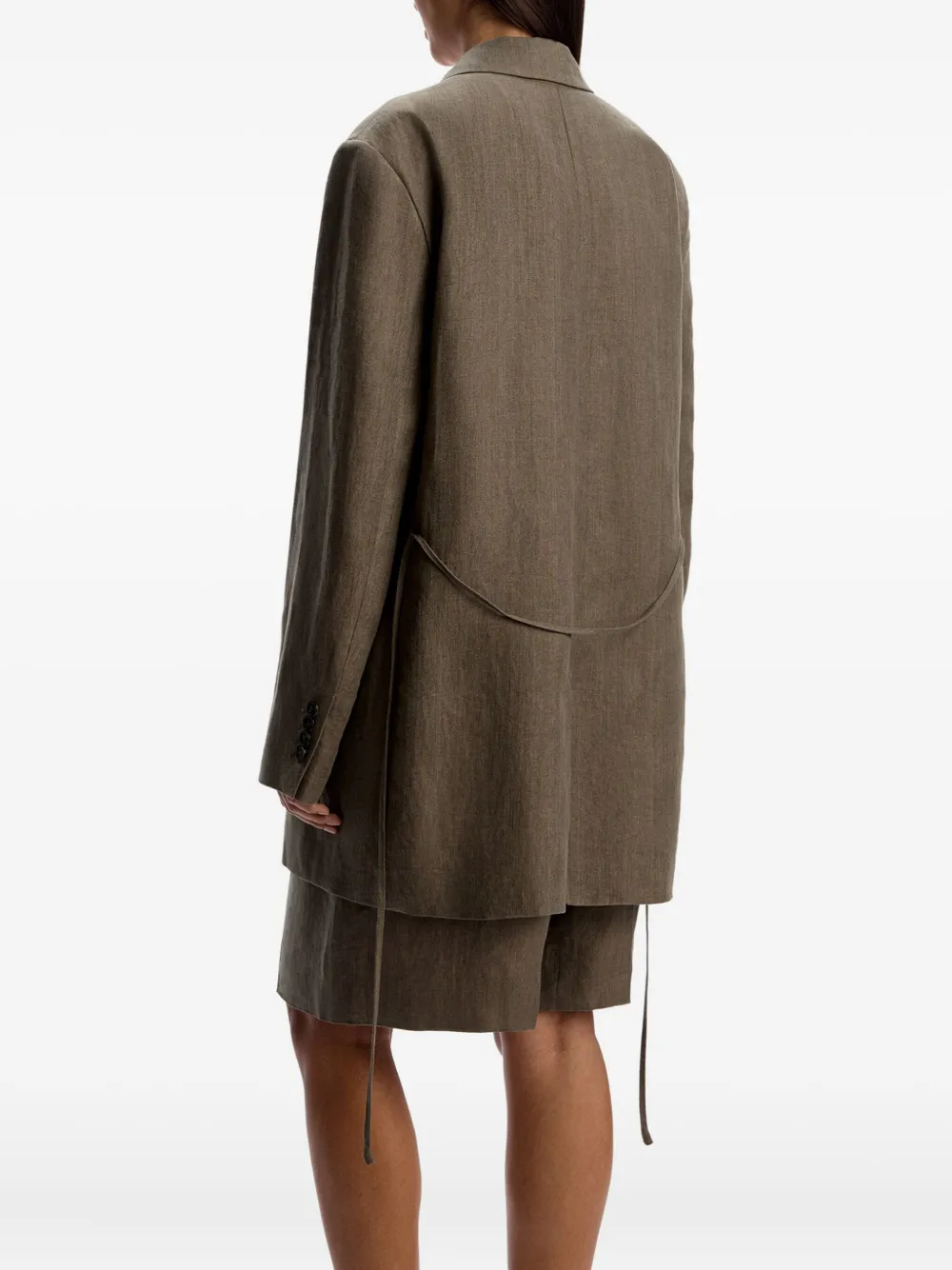 12 STOREEZ Blazer met ceintuur Bruin