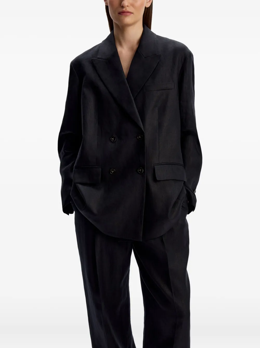 12 Storeez Double-breasted Blazer In Black