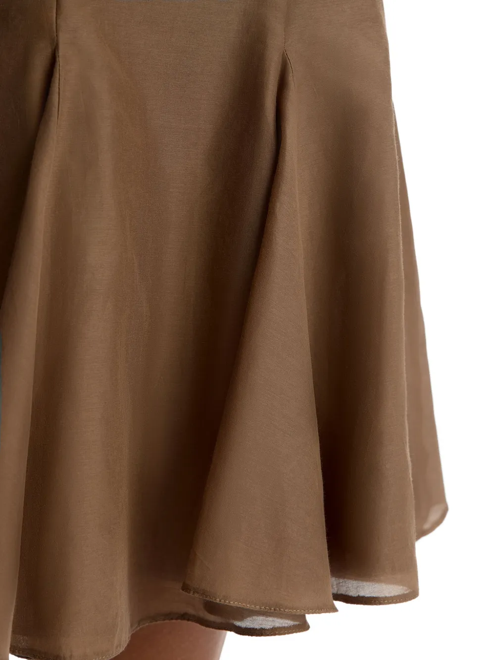 12 STOREEZ A-lijn mini-rok van katoen-zijdeblend Bruin