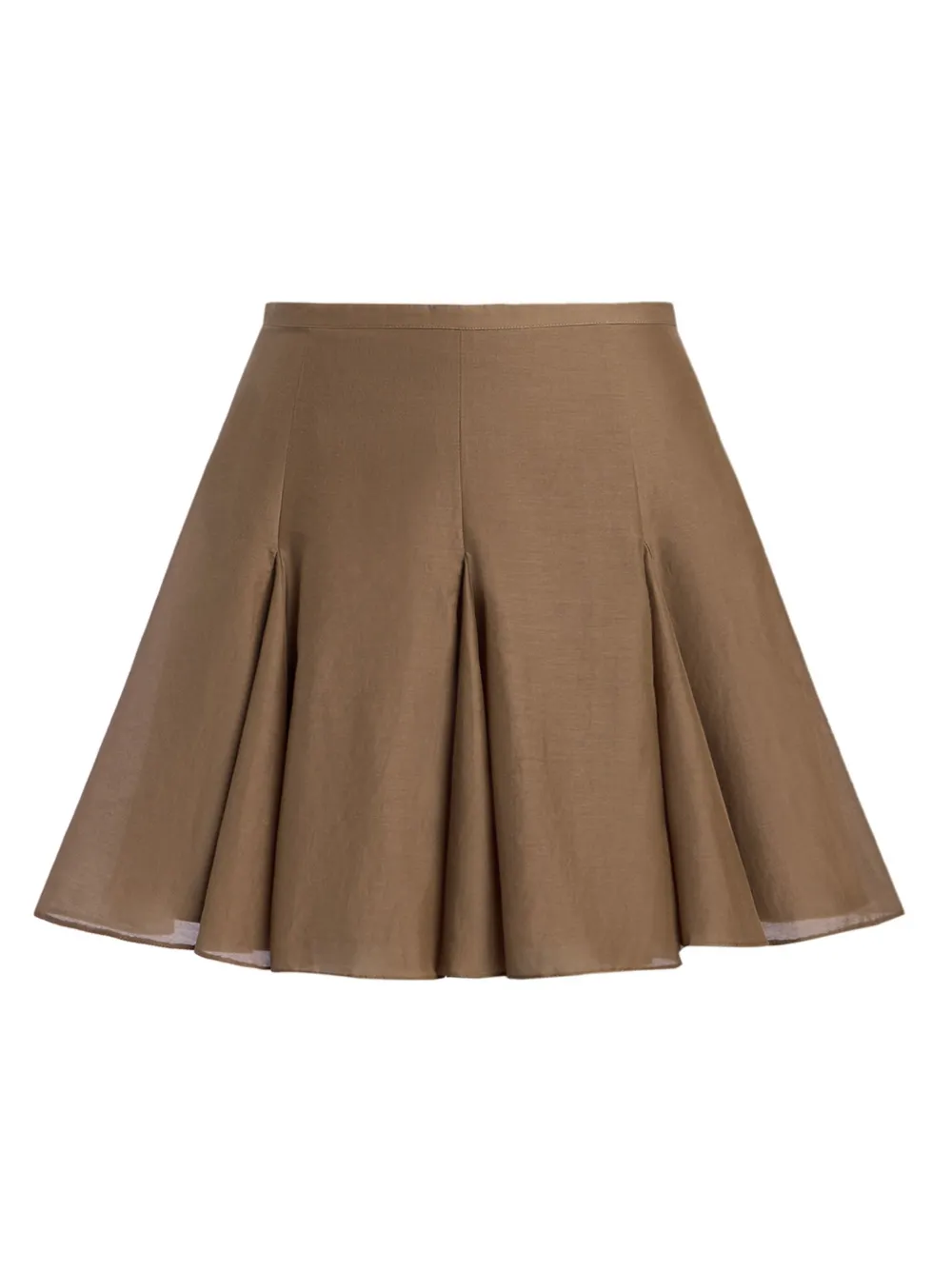 12 STOREEZ cotton-silk blend mini A-line skirt | Brown | Image 1