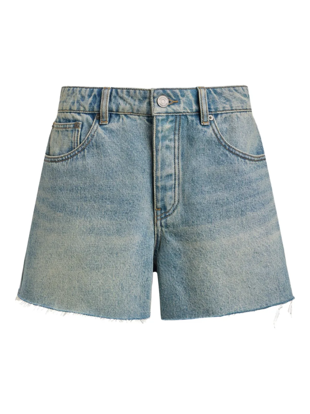 12 Storeez Raw-cut Denim Shorts In Blue