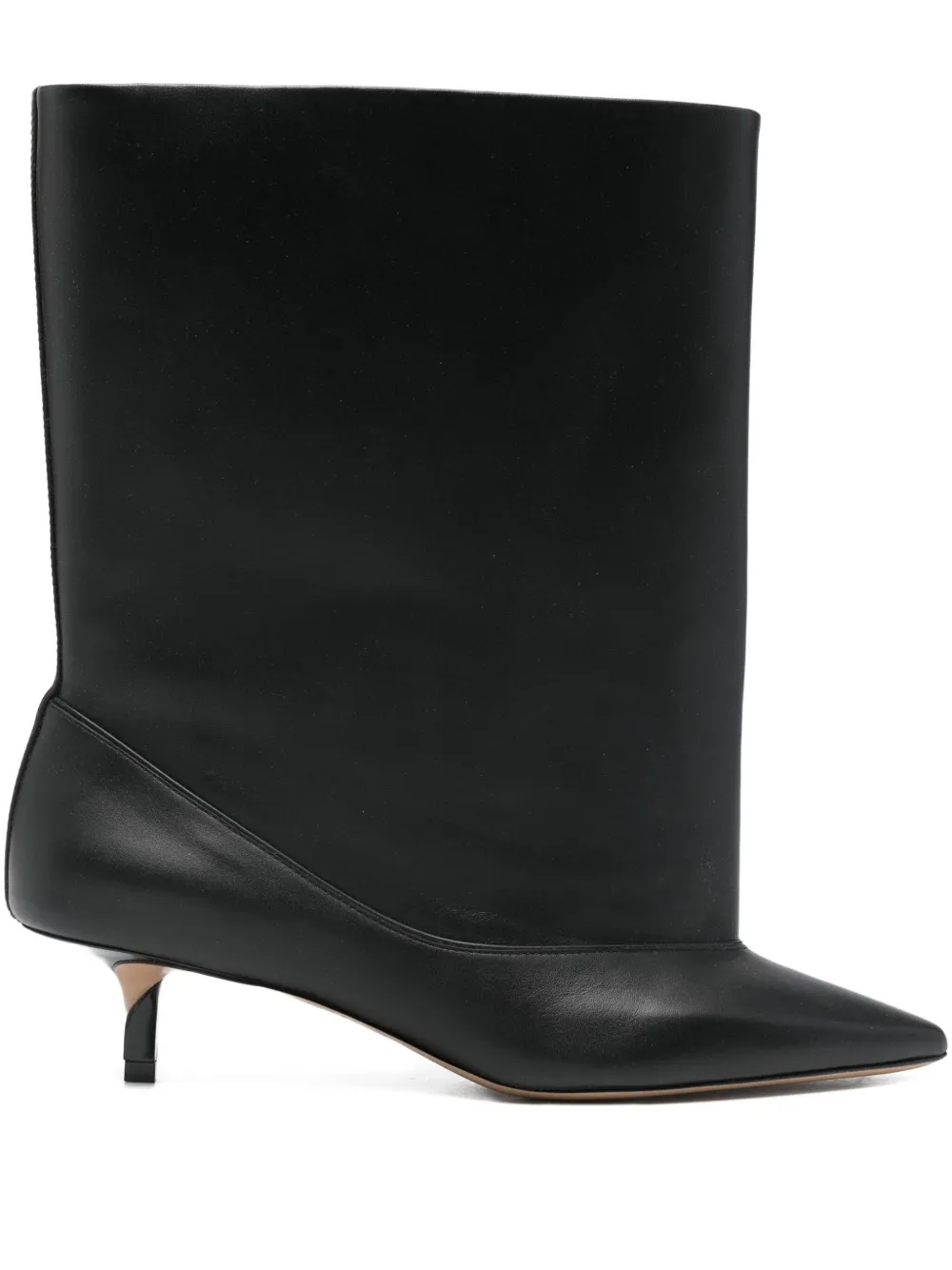 Jacquemus 45mm Pointed-toe Kitten-heel Boots In Black