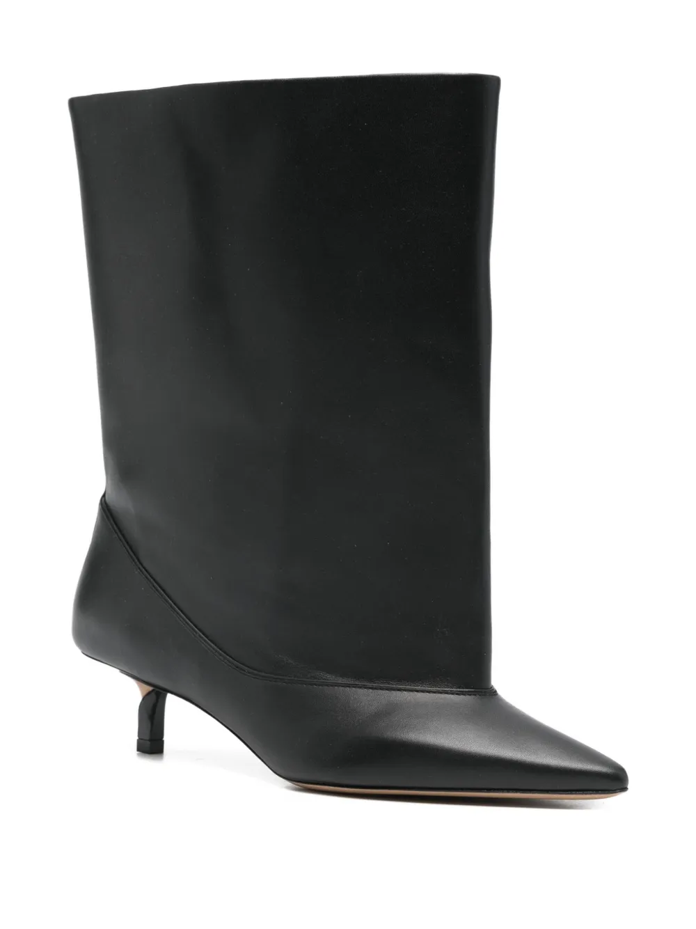 Jacquemus 45mm Pointed-toe Kitten-heel Boots In Black