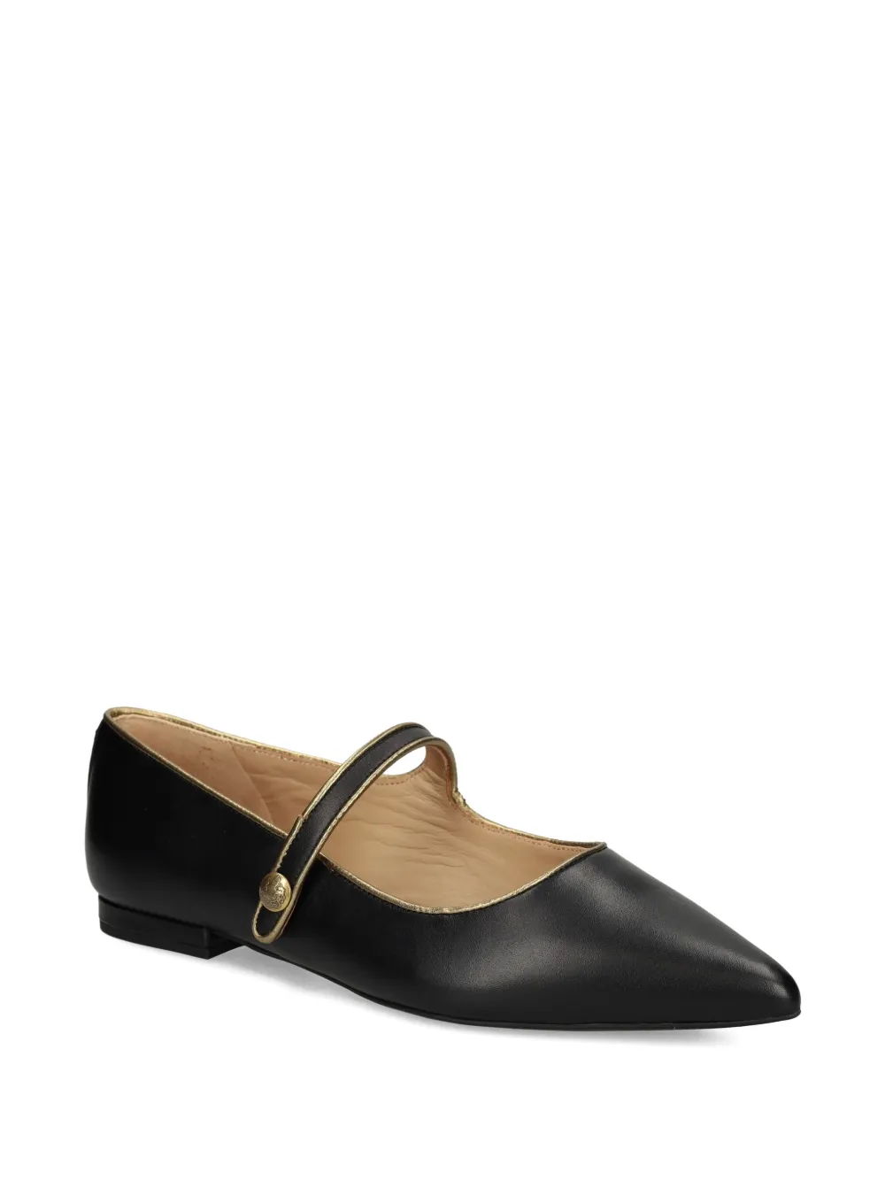Lauren Ralph Lauren pointed-toe Mary Jane flats - Zwart