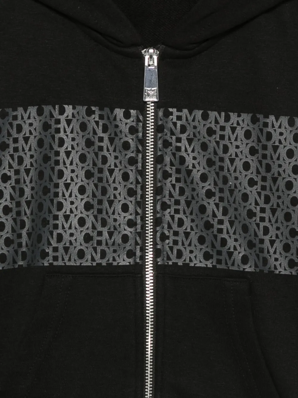 John Richmond Junior Hoodie met rits en logodetail Zwart