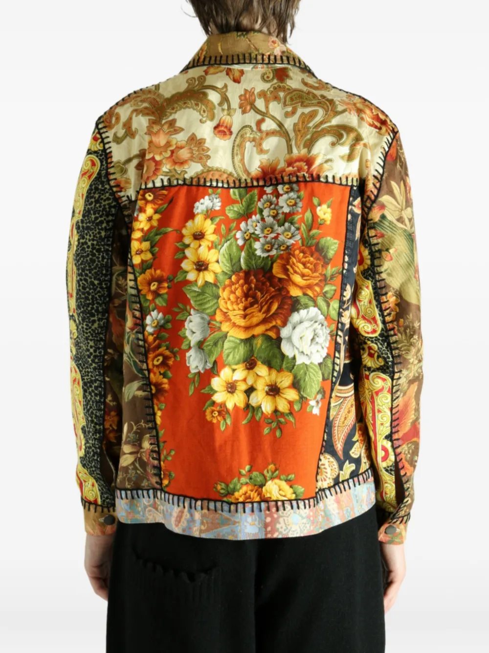 Emergency Room Patchwork Floral-print Jacket In Brown