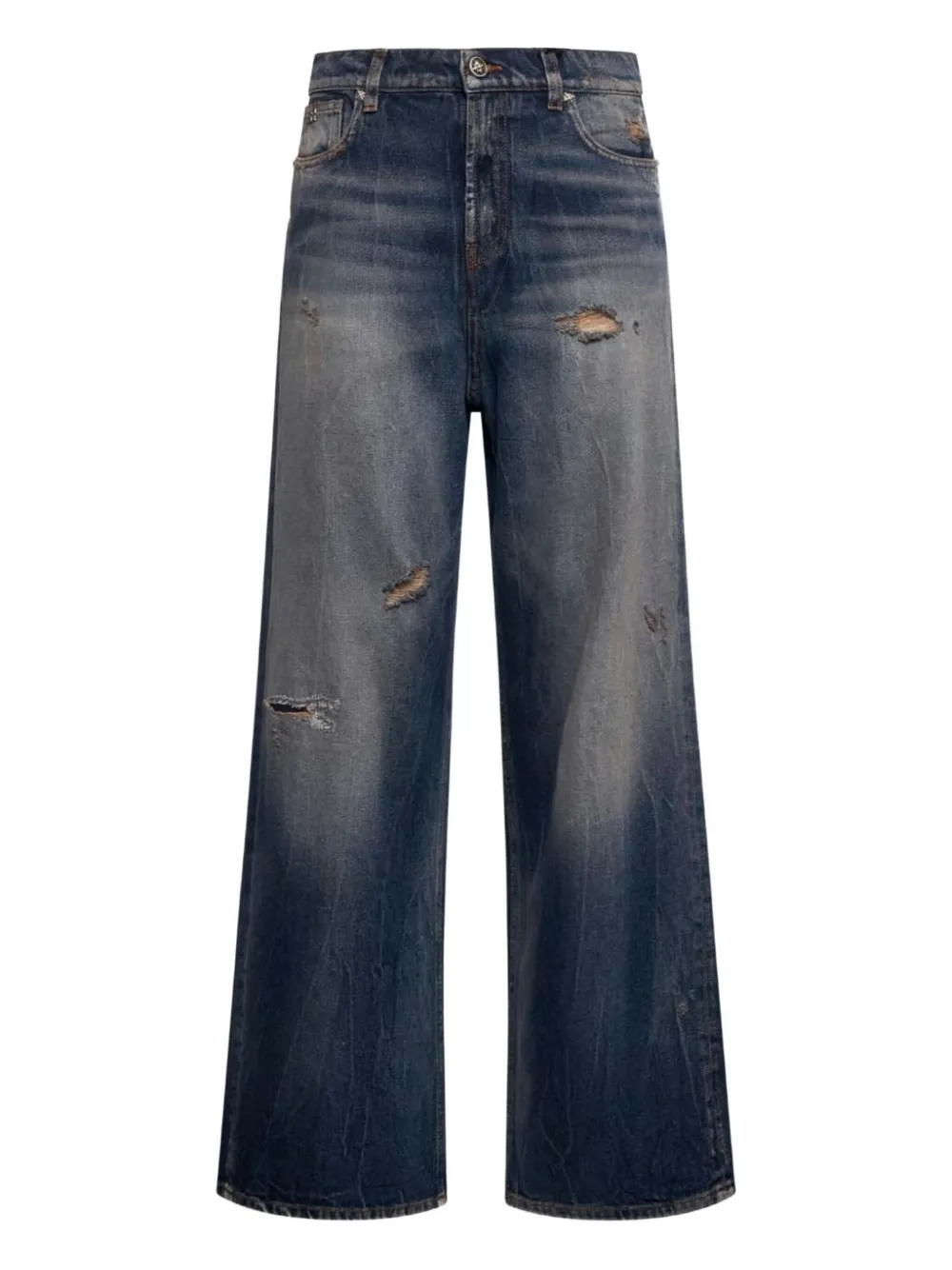 John Richmond Jeans con effetto vissuto - Blu
