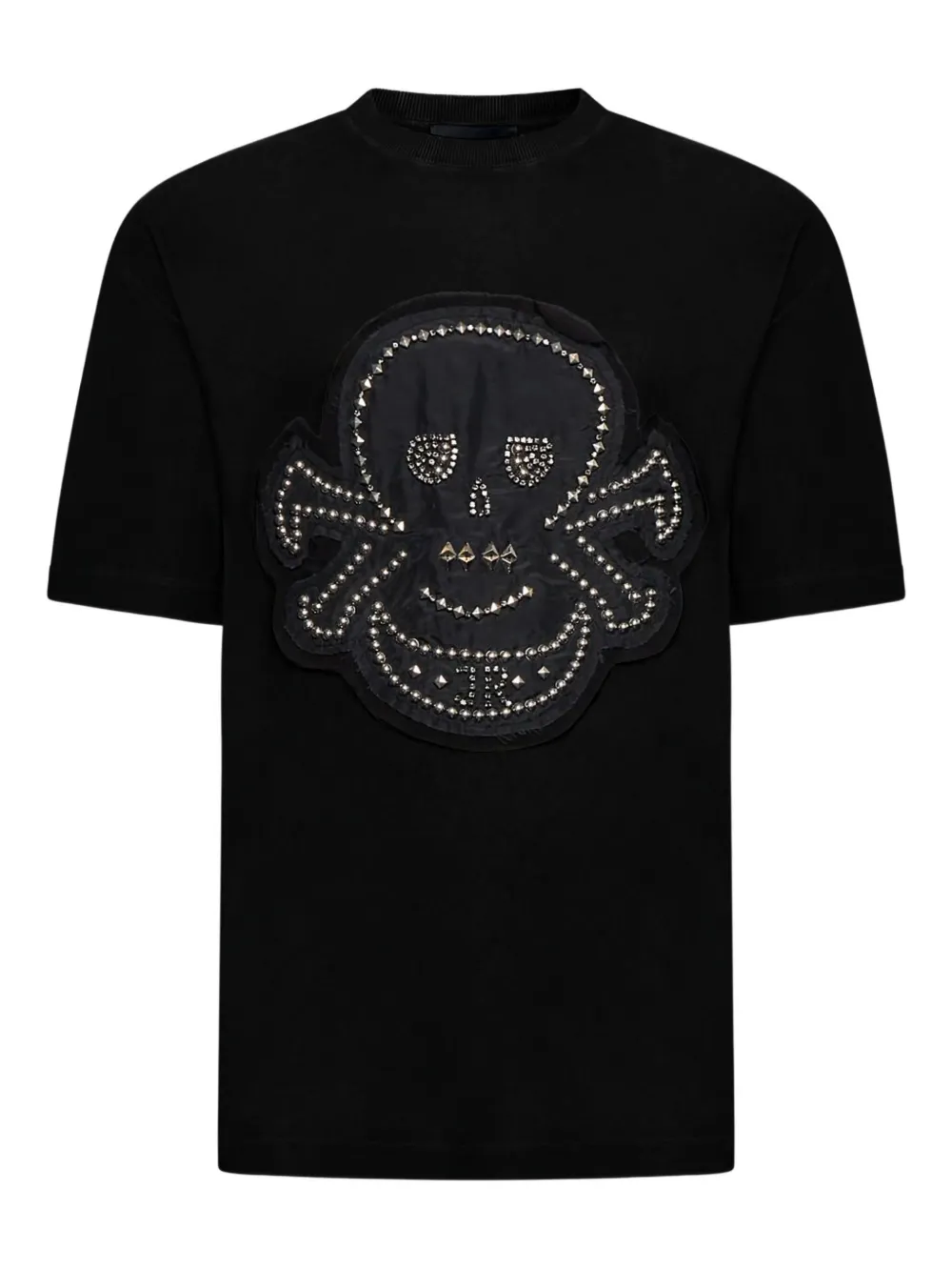John Richmond Maxi Decoro Skull T-Shirt mit Totenkopf - Schwarz
