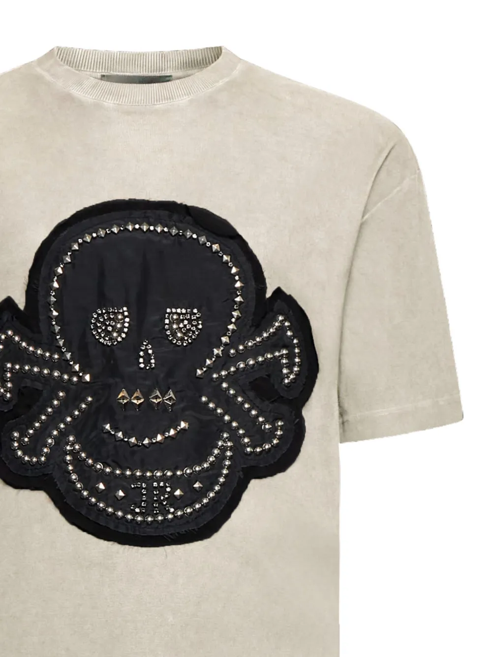  John Richmond Skull-embellished T-shirt - Neutrals 
