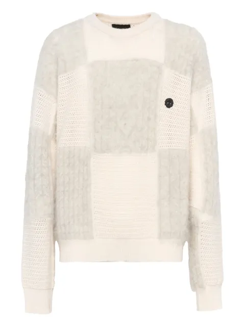 John Richmond patchwork cable-knit sweater