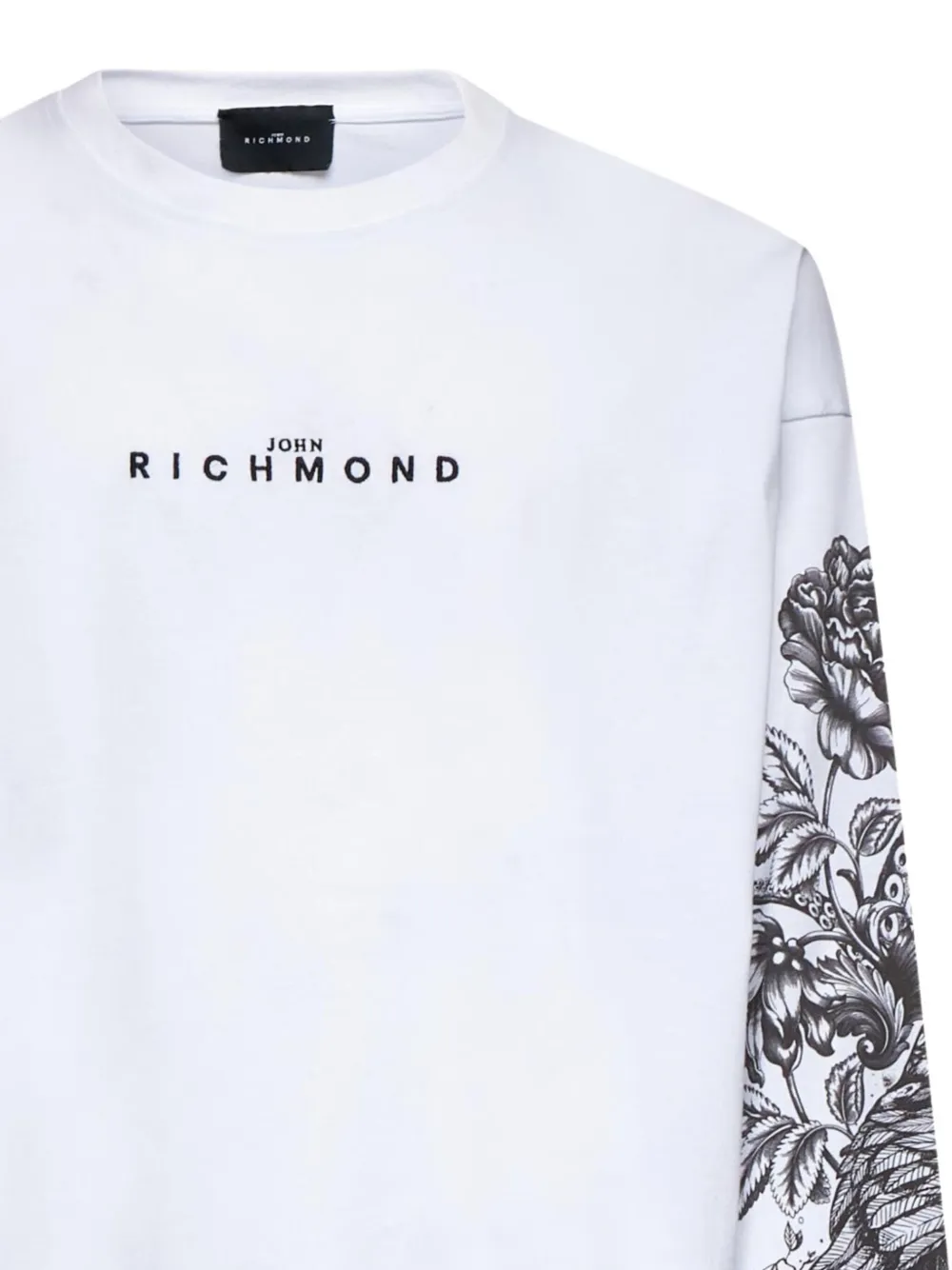 John Richmond T-shirt met bloemenprint Wit