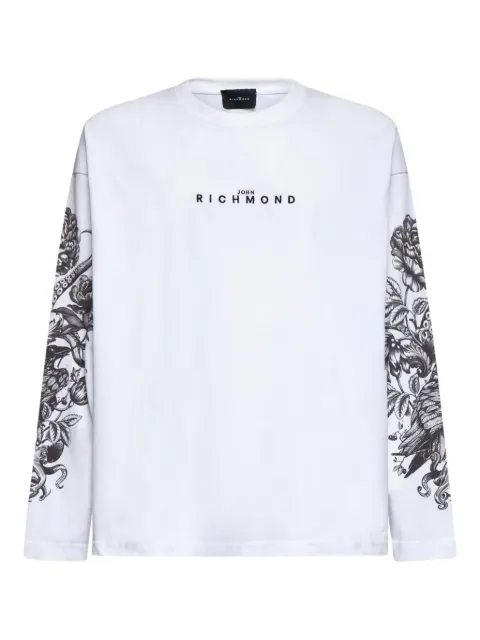 John Richmond floral-print long-sleeve T-shirt