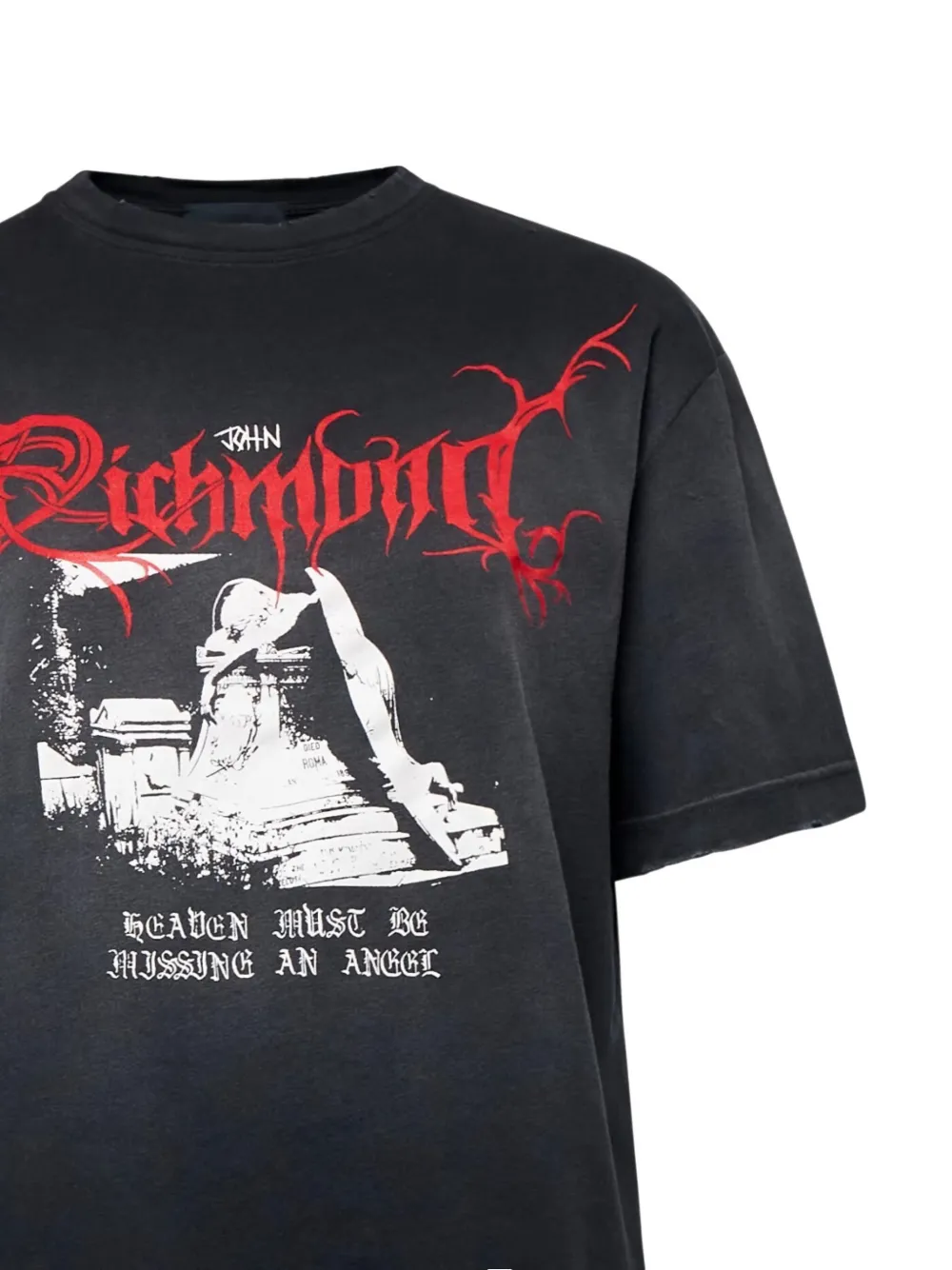 John Richmond T-shirt met grafische print Zwart