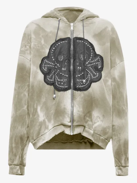 John Richmond skull-appliqué hoodie