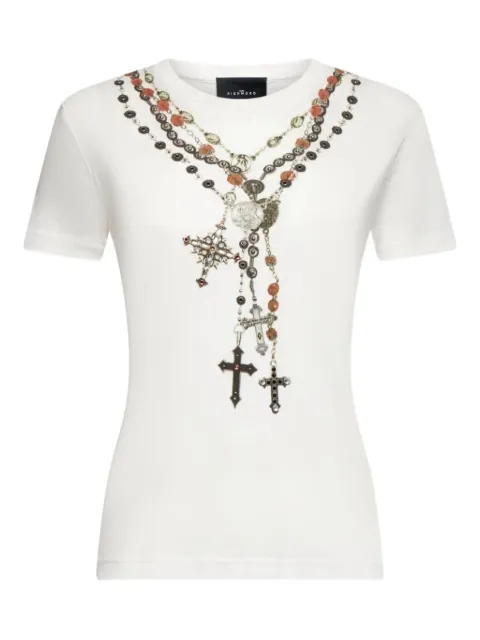 John Richmond rosary-cross printed T-shirt