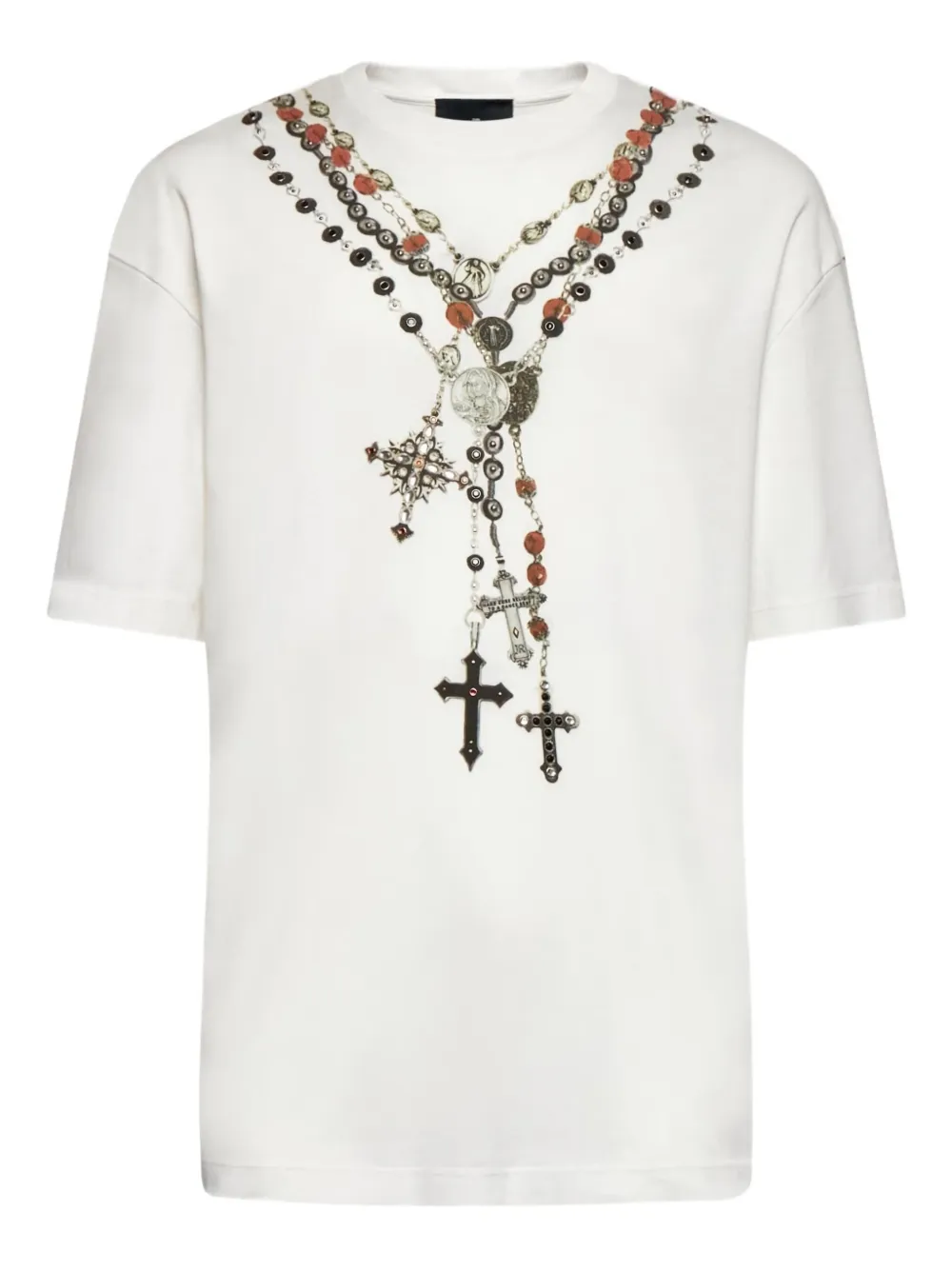 John Richmond T-Shirt mit Kreuz-Print - Weiß