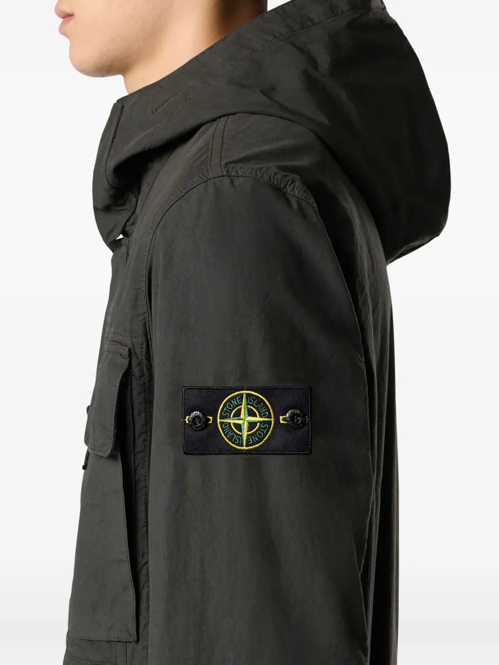 Stone Island Jack met capuchon Zwart