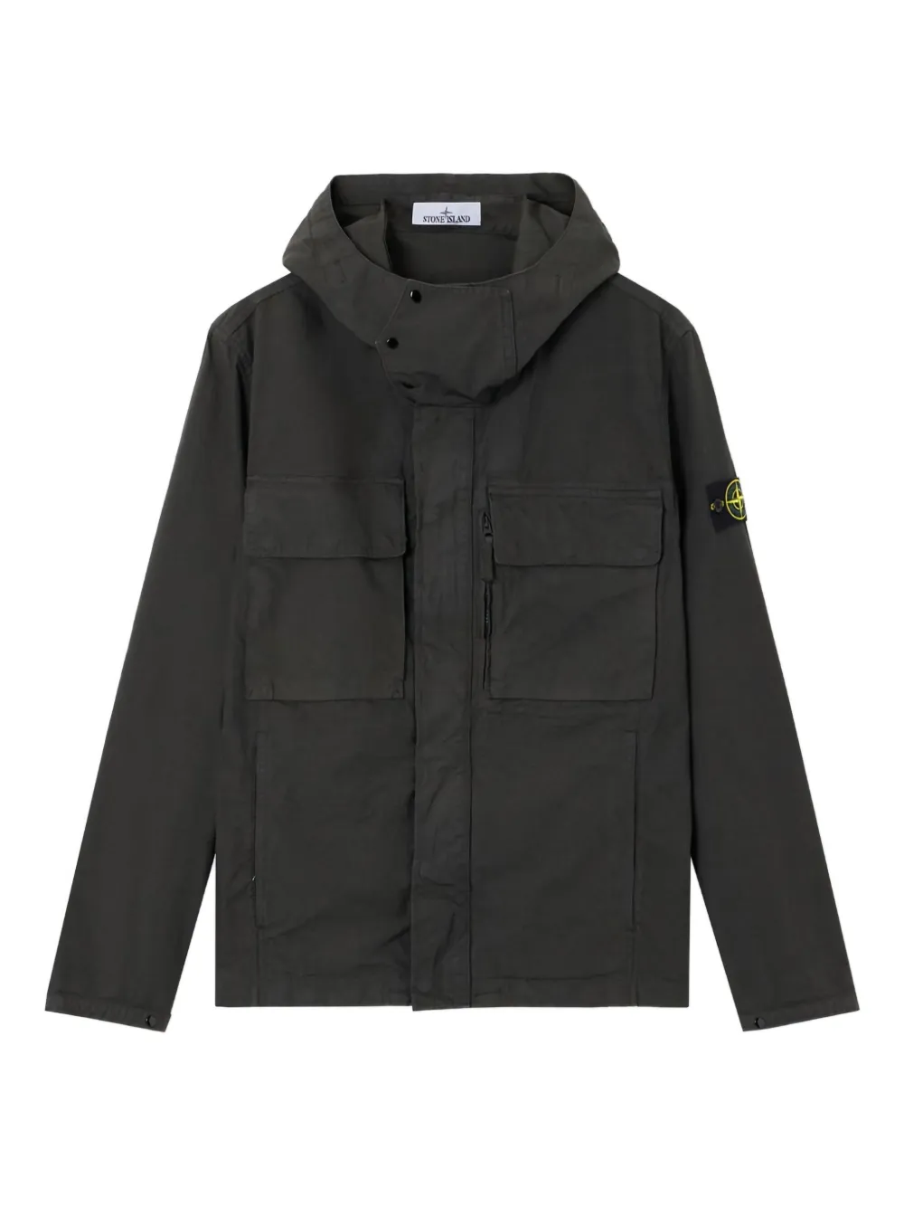 Stone Island フーデッドジャケット - ブラック Stone Island フーデッドジャケット - ブラック