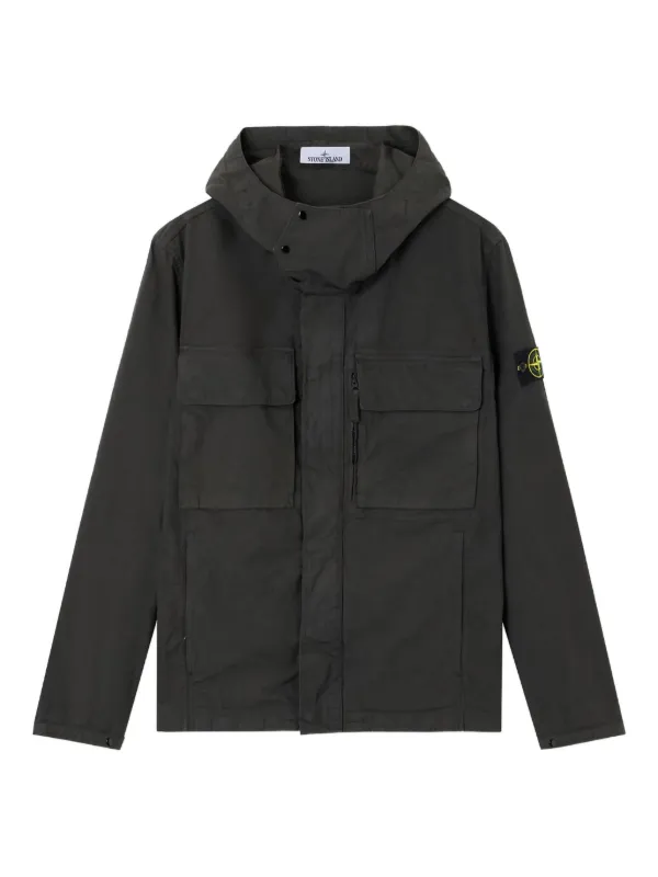 STONE  フーデッドジャケット ブラック Stone Island フーデッドジャケット | ブラック | FARFETCH JP