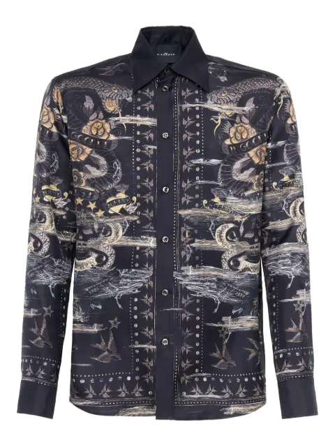 John Richmond graphic-print long-sleeved shirt