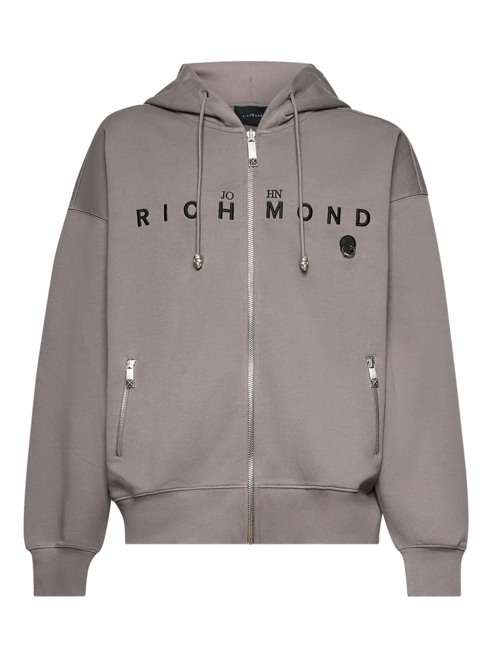 John Richmond Kapuzenjacke mit Logo-Print - Grau